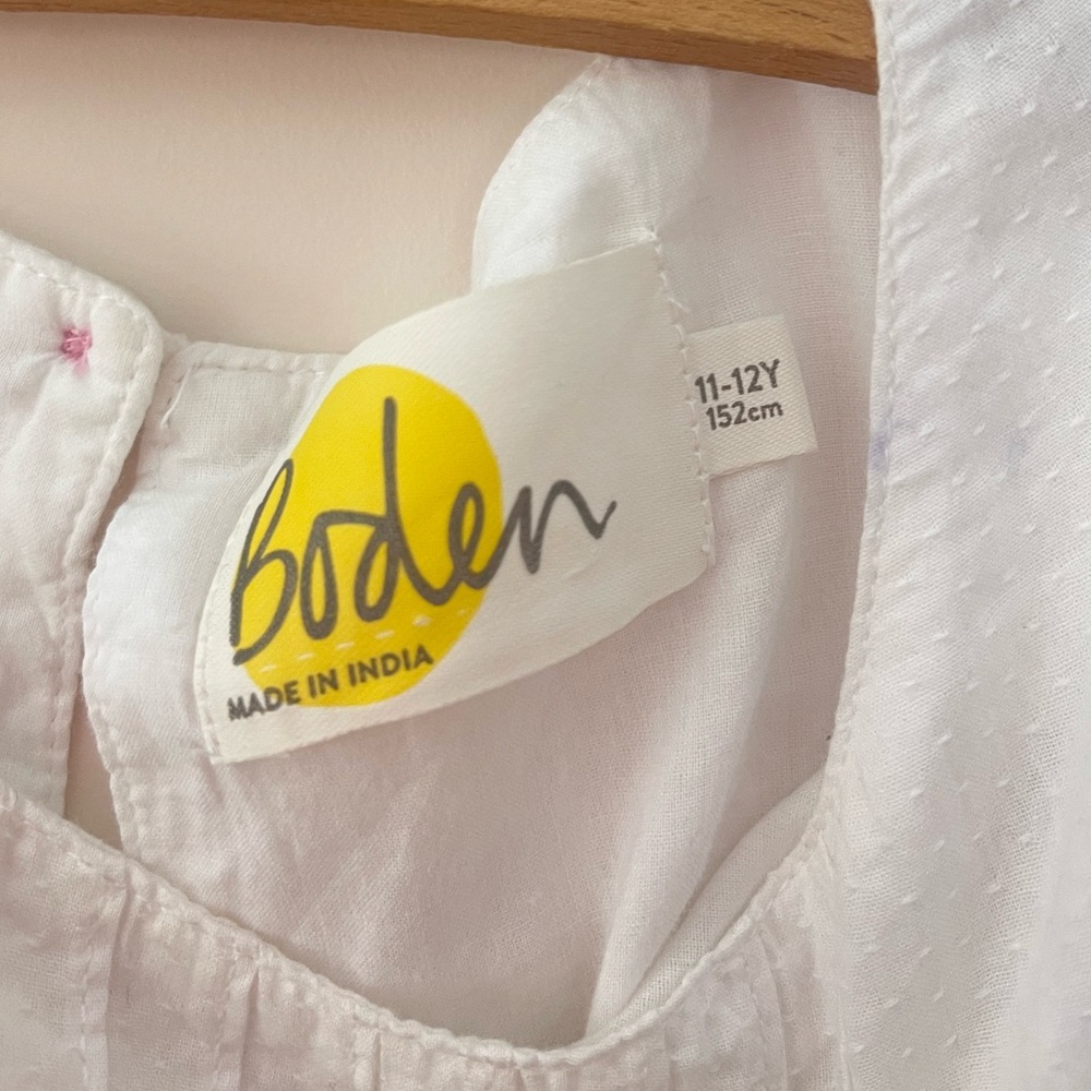 MINI BODEN EUC White Lightweight Ruffle Sleeveless Summer Blouse - Picture 2 of 2